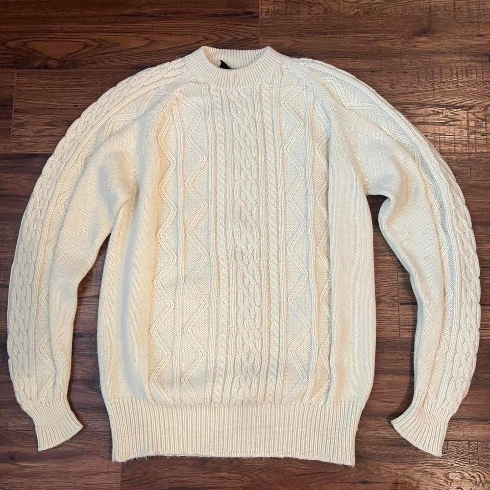 ASO Rory Gilmore Cream Cable Knit Chunky Oversized Sweater  Coastal Medium‎ Boho